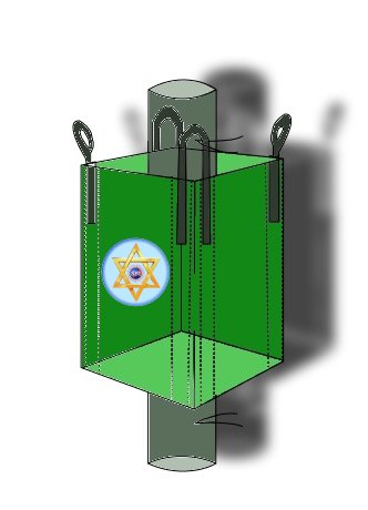 Circular Bag with Cross Loop Top Spout / Bottom Spout